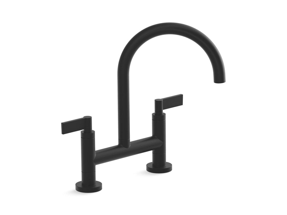 Kallista P25202-LV-CP One Deck-Mount Bridge Kitchen Faucet, Lever Handles