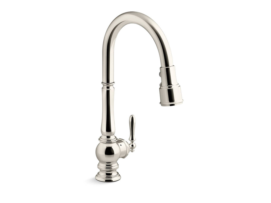 KOHLER K-29709-WB Artifacts Touchless pull-down kitchen sink faucet with KOHLER Konnect and three-function sprayhead