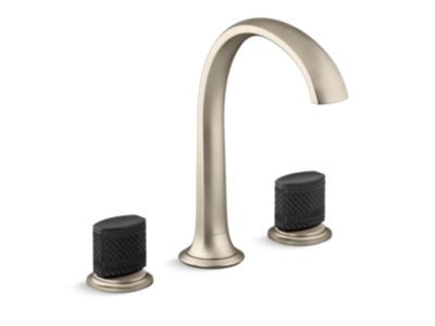 Kallista P25057-CMB Script Sink Faucet, Arch Spt, Blk Porc