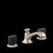 Kallista P25056-CMB-CP Script Sink Faucet, Low Spout, Matte Black Porcelain Knob Handles