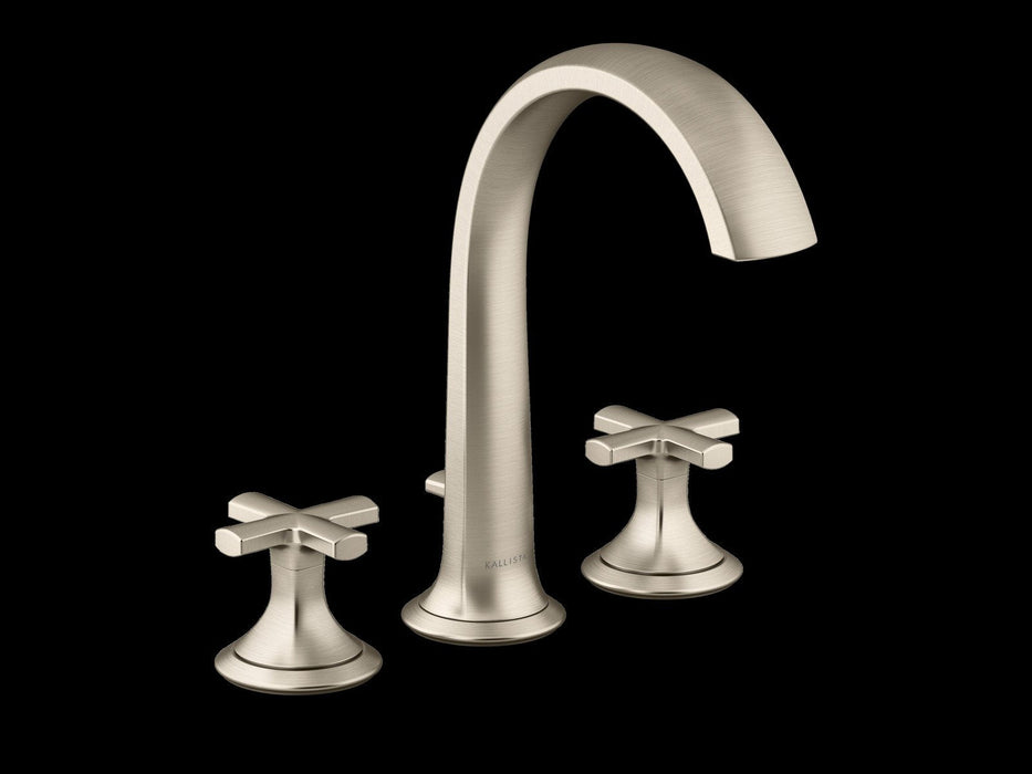 Kallista P25003-CR-BV Script Deck-Mount Bath Faucet with Diverter, Cross Handles