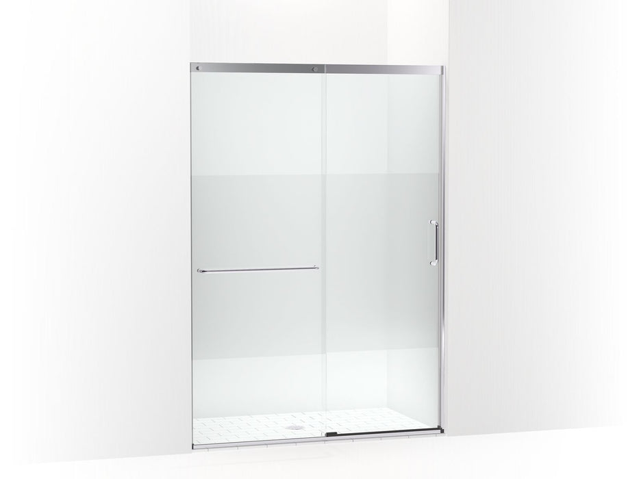 KOHLER K-707614-8G81 Elate Sliding shower door, 75-1/2" H x 50-1/4 - 53-5/8" W, with heavy 5/16" thick Crystal Clear glass with privacy band