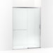 KOHLER K-707614-8L Elate Sliding shower door, 75-1/2" H x 50-1/4 - 53-5/8" W, with heavy 5/16" thick Crystal Clear glass