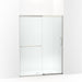 KOHLER K-707607-6D3 Elate Sliding shower door, 70-1/2" H x 50-1/4 - 53-5/8" W, with 1/4" thick Frosted glass