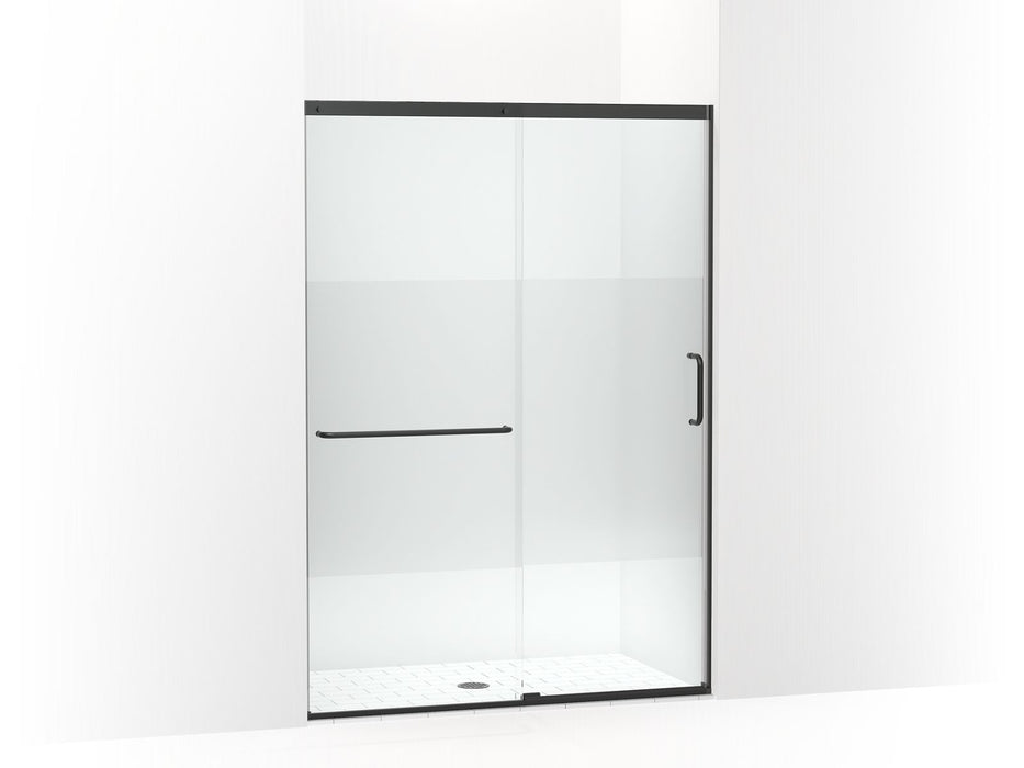 KOHLER K-707614-8G81 Elate Sliding shower door, 75-1/2" H x 50-1/4 - 53-5/8" W, with heavy 5/16" thick Crystal Clear glass with privacy band