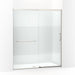 KOHLER K-707616-8G81 Elate Sliding shower door, 75-1/2" H x 62-1/4 - 65-5/8" W with heavy 5/16" thick Crystal Clear glass with privacy band