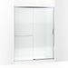 KOHLER K-707615-8G81 Elate Sliding shower door, 75-1/2" H x 56-1/4 - 59-5/8" W, with heavy 5/16" thick Crystal Clear glass with privacy band