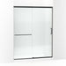 KOHLER K-707615-8G81 Elate Sliding shower door, 75-1/2" H x 56-1/4 - 59-5/8" W, with heavy 5/16" thick Crystal Clear glass with privacy band