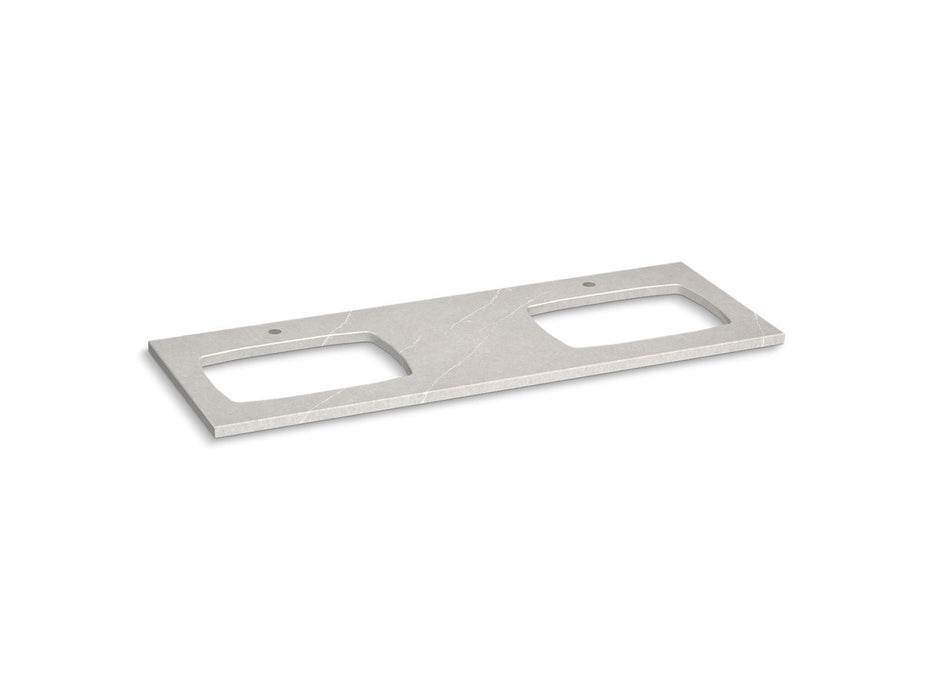 KOHLER K-28260 Silestone quartz 61" vanity top with double Carillon Rectangle cutouts