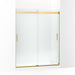 KOHLER K-706009-L Levity Sliding shower door, 74" H x 56-5/8 - 59-5/8" W, with 1/4" thick Crystal Clear glass