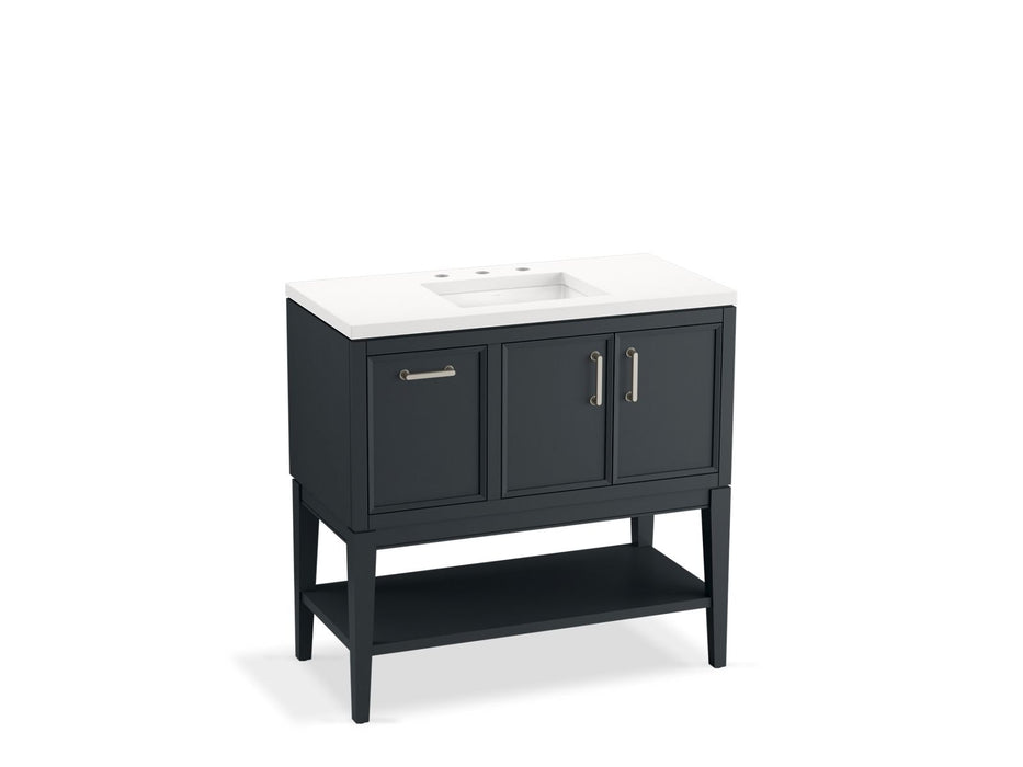 KOHLER K-33579-ASB Winnow 36" bathroom vanity cabinet with sink and quartz top