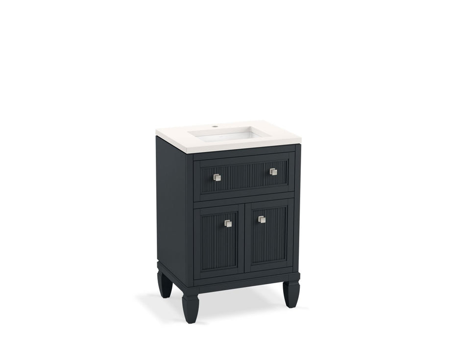 KOHLER K-33535-ASB Hearthaven 24" bathroom vanity cabinet with sink and quartz top