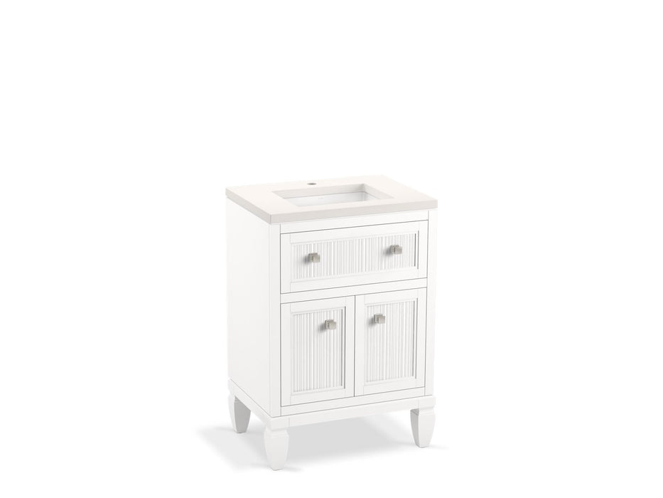 KOHLER K-33535-ASB Hearthaven 24" bathroom vanity cabinet with sink and quartz top