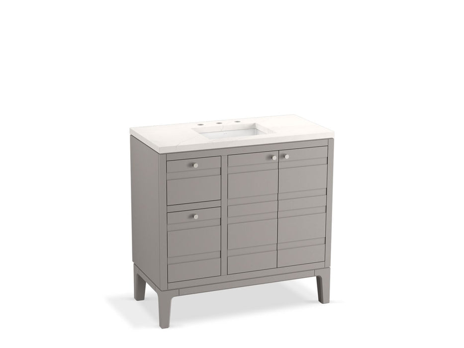 KOHLER K-33526-ASB Helst 36" bathroom vanity cabinet with sink and quartz top