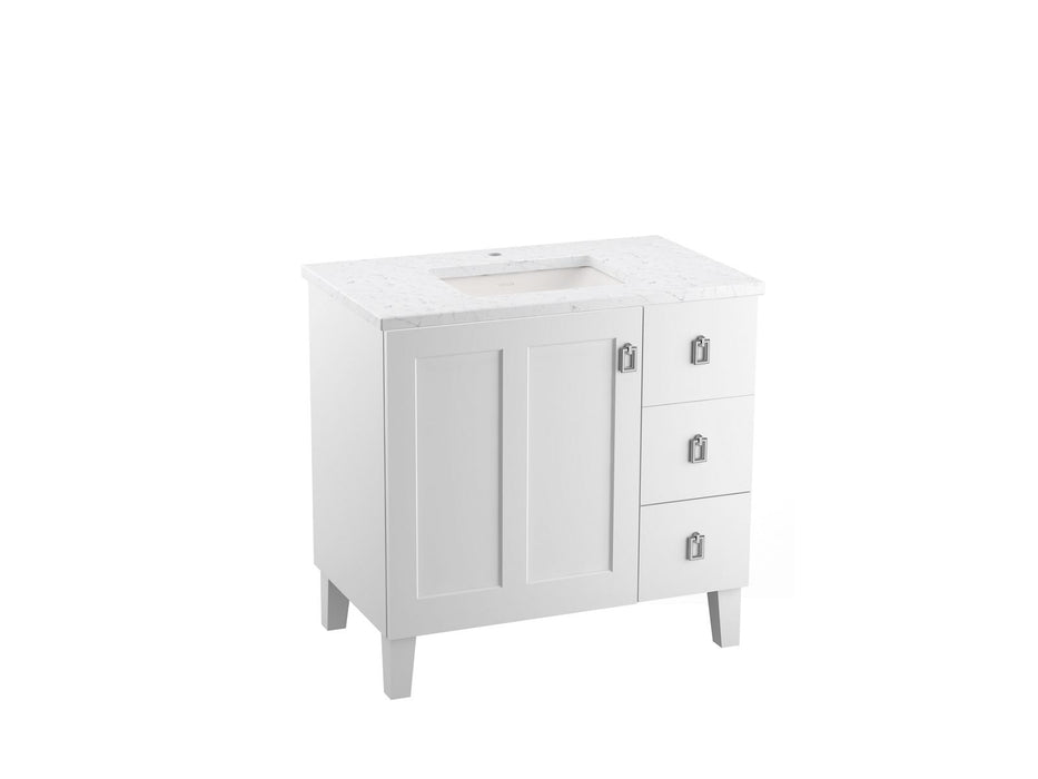 KOHLER Poplin 36" bathroom vanity cabinet with sink and quartz top