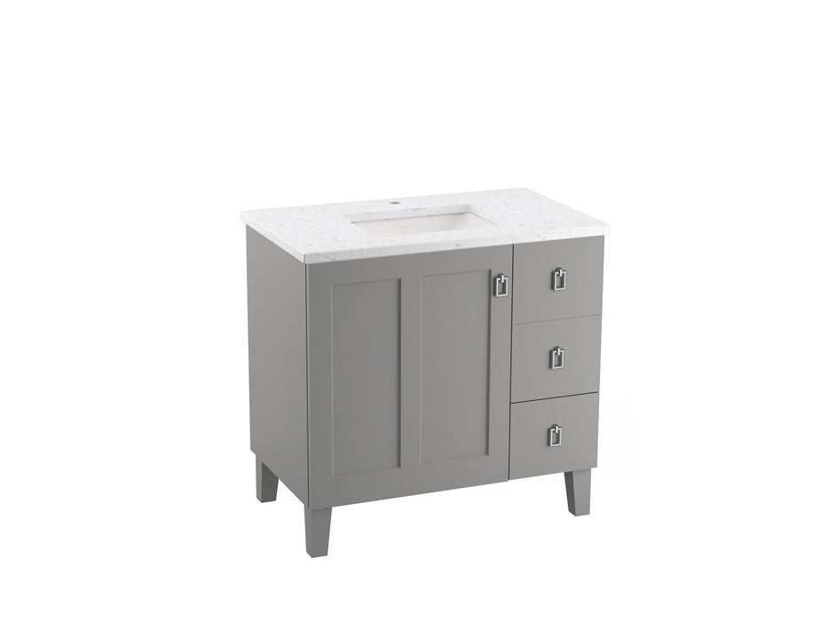 KOHLER Poplin 36" bathroom vanity cabinet with sink and quartz top