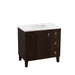 KOHLER Poplin 36" bathroom vanity cabinet with sink and quartz top