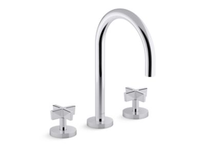Kallista P24490-CR One Basin Set, Gooseneck, Cross Handle