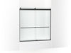 KOHLER K-702420-L Levity Plus Frameless sliding bath door, 61-9/16" H x 56-5/8 - 59-5/8" W, with 5/16"-thick Crystal Clear glass