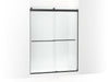 KOHLER K-702424-L Levity Plus Frameless sliding shower door, 77-9/16" H x 56-5/8 - 59-5/8" W, with 5/16"-thick Crystal Clear glass
