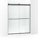KOHLER K-702424-L Levity Plus Frameless sliding shower door, 77-9/16" H x 56-5/8 - 59-5/8" W, with 5/16"-thick Crystal Clear glass
