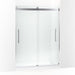 KOHLER K-702423-L Levity Plus Frameless sliding shower door, 77-9/16" H x 56-5/8 - 59-5/8" W, with 5/16"-thick Crystal Clear glass