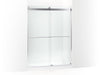 KOHLER K-702424-L Levity Plus Frameless sliding shower door, 77-9/16" H x 56-5/8 - 59-5/8" W, with 5/16"-thick Crystal Clear glass