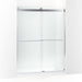 KOHLER K-702424-L Levity Plus Frameless sliding shower door, 77-9/16" H x 56-5/8 - 59-5/8" W, with 5/16"-thick Crystal Clear glass