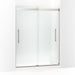 KOHLER K-702423-L Levity Plus Frameless sliding shower door, 77-9/16" H x 56-5/8 - 59-5/8" W, with 5/16"-thick Crystal Clear glass