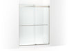 KOHLER K-702424-L Levity Plus Frameless sliding shower door, 77-9/16" H x 56-5/8 - 59-5/8" W, with 5/16"-thick Crystal Clear glass