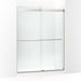 KOHLER K-702424-L Levity Plus Frameless sliding shower door, 77-9/16" H x 56-5/8 - 59-5/8" W, with 5/16"-thick Crystal Clear glass