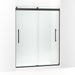 KOHLER K-702423-L Levity Plus Frameless sliding shower door, 77-9/16" H x 56-5/8 - 59-5/8" W, with 5/16"-thick Crystal Clear glass