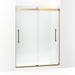 KOHLER K-702423-L Levity Plus Frameless sliding shower door, 77-9/16" H x 56-5/8 - 59-5/8" W, with 5/16"-thick Crystal Clear glass