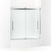 KOHLER K-702425-L Levity Plus Frameless sliding bath door, 61-9/16" H x 56-5/8 - 59-5/8" W, with 3/8"-thick Crystal Clear glass