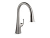 KOHLER K-22068-WB Graze Touchless pull-down kitchen sink faucet with KOHLER Konnect and three-function sprayhead