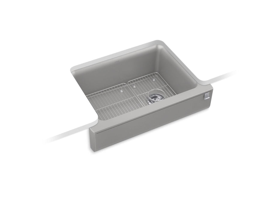 KOHLER K-25785 Cairn 29-3/4" undermount single-bowl farmhouse kitchen sink with short apron