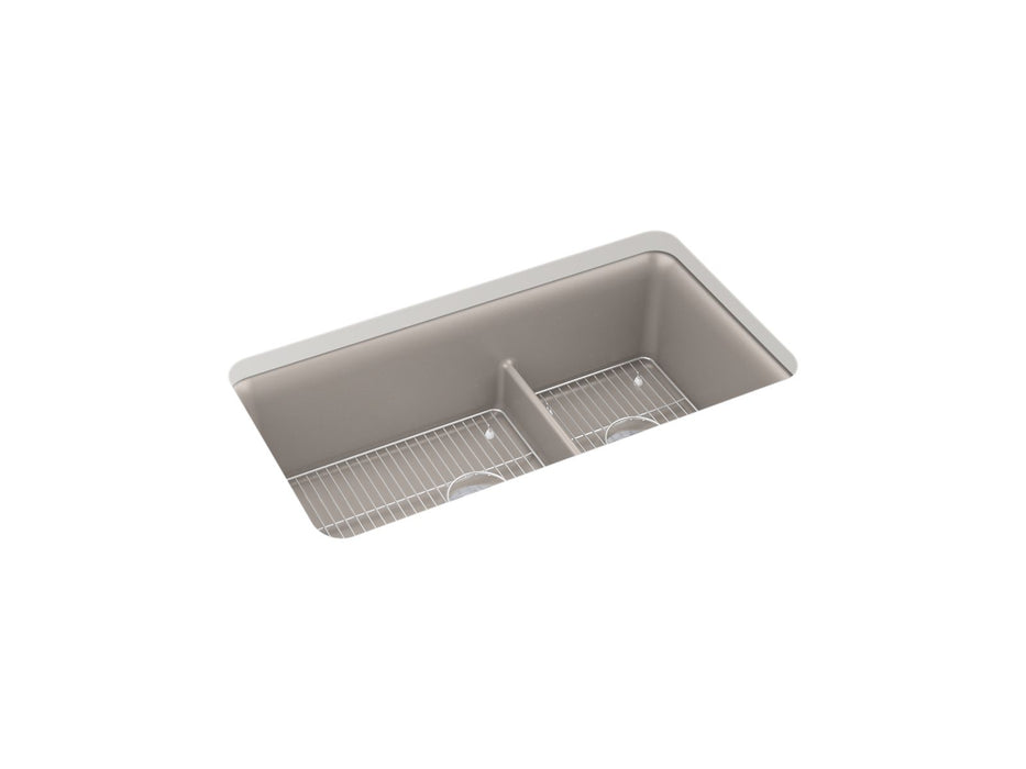 KOHLER K-27786 Cairn Smart Divide 33-1/2" undermount double-bowl kitchen sink