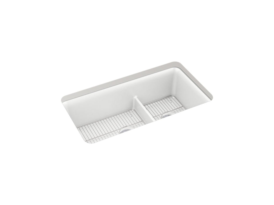 KOHLER K-27786 Cairn Smart Divide 33-1/2" undermount double-bowl kitchen sink