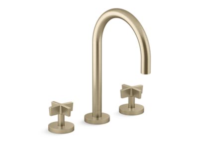 Kallista P24490-CR One Basin Set, Gooseneck, Cross Handle