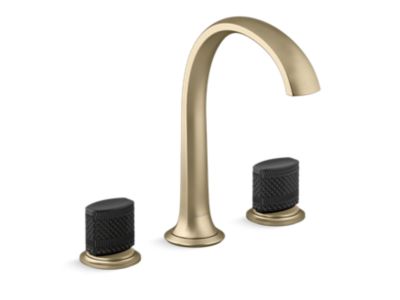 Kallista P25057-CMB Script Sink Faucet, Arch Spt, Blk Porc