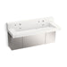 KOHLER K-81027-BSS Constellation 60" wall-mount trough lavatory system with backsplash