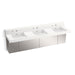 KOHLER K-81026-BSS Constellation 90" wall-mount basin lavatory system with backsplash