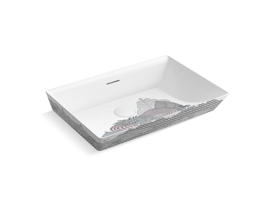 Aranya by Pushpa Kumari Brazn 23" rectangular semi-recessed vessel bathroom sink