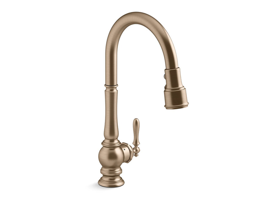 KOHLER K-29709-WB Artifacts Touchless pull-down kitchen sink faucet with KOHLER Konnect and three-function sprayhead