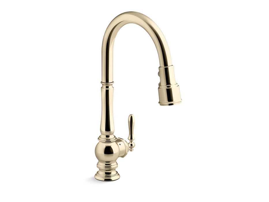KOHLER K-29709-WB Artifacts Touchless pull-down kitchen sink faucet with KOHLER Konnect and three-function sprayhead