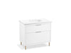 KOHLER K-32171-ASB Spacity 36" wall-hung bathroom vanity cabinet with sink and quartz top