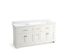 KOHLER K-29264-BD1 Charlemont 73" bathroom vanity cabinet with sinks and quartz top