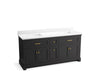 KOHLER K-29264-BD1 Charlemont 73" bathroom vanity cabinet with sinks and quartz top