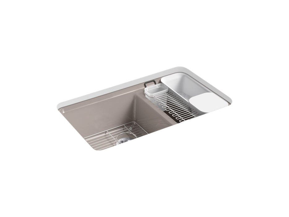 KOHLER K-8669-5UA3 Riverby 33" undermount double-bowl workstation kitchen sink