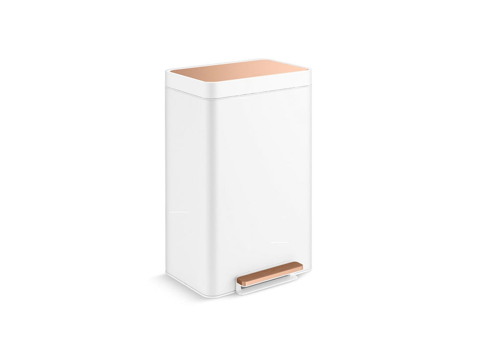 KOHLER K-20940 13-gallon stainless steel step trash can
